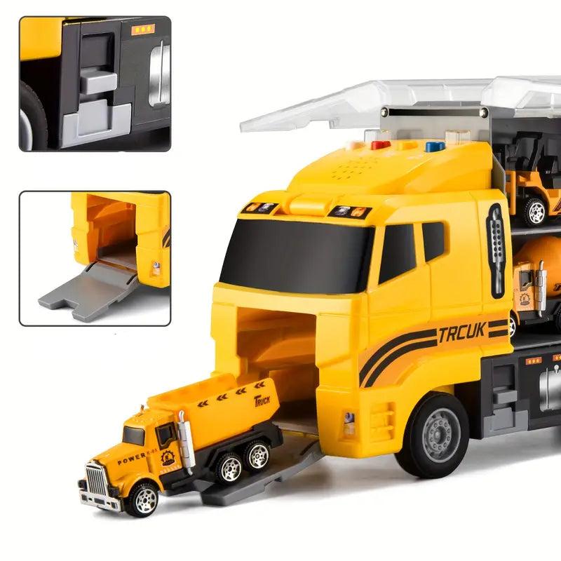 Toy Construction Vehicle Set with Carry Case
