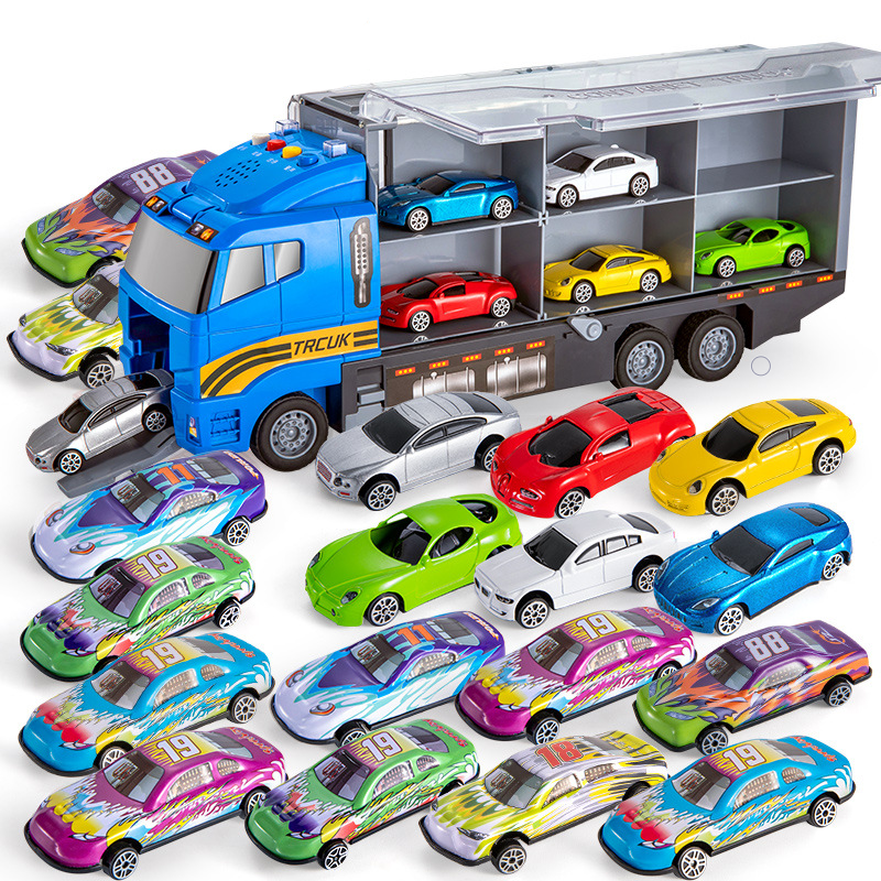 Toy Construction Vehicle Set with Carry Case