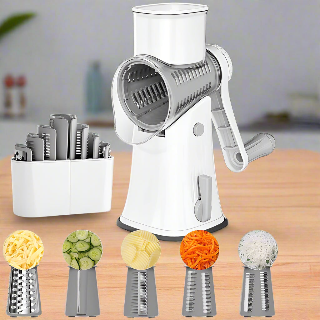 Vegetable Slicer with Rotary Cheese Grater Blades