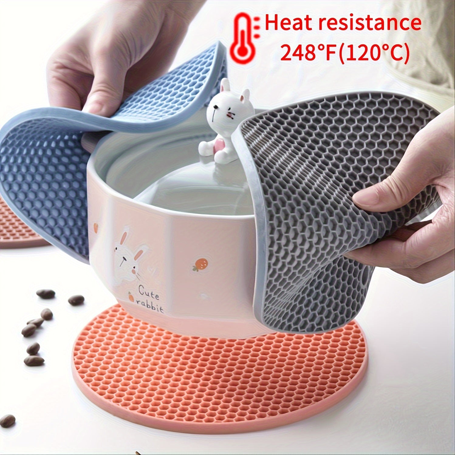 Silicone Heat Resistant Trivet Mat Round