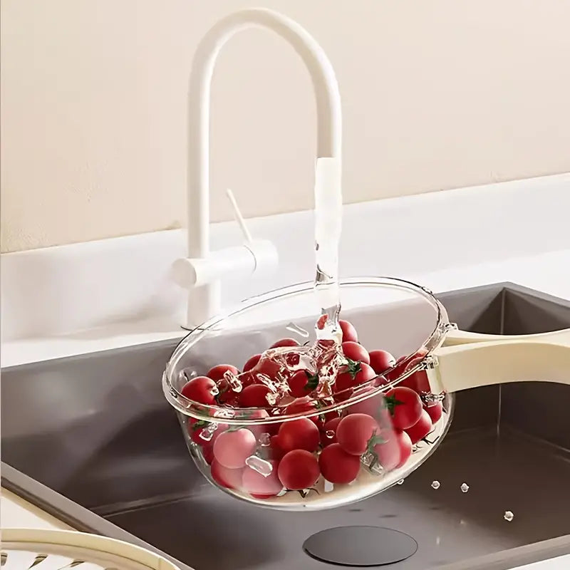 Plastic Kitchen Colander Bowl Lid Drainage