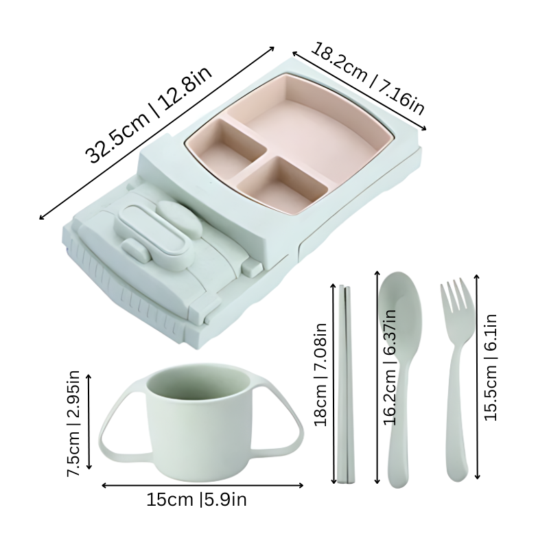 Kinder Teller Set Auto Stil Langlebiges Kunststoff Design
