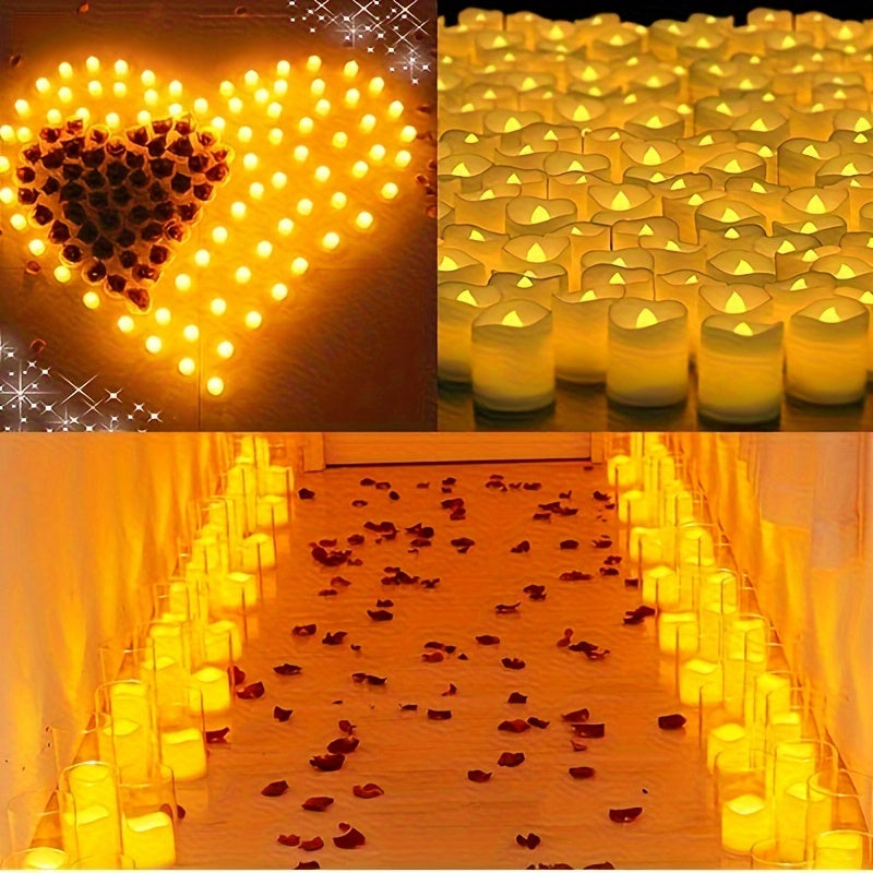 GlowFlicker - Confezione da 24/50/100 Candele LED Senza Fiamma per Atmosfera Romantica