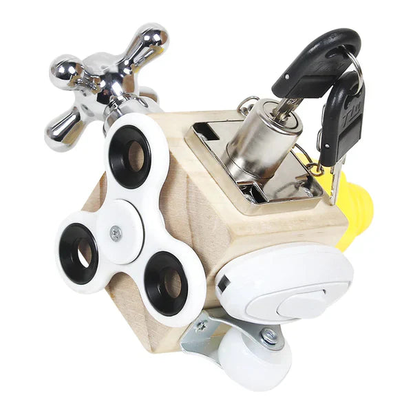 Montessori Wooden Sensory Learning Activity Cube