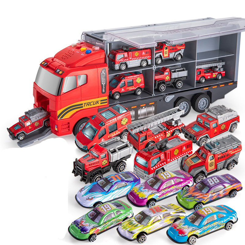 Toy Construction Vehicle Set with Carry Case