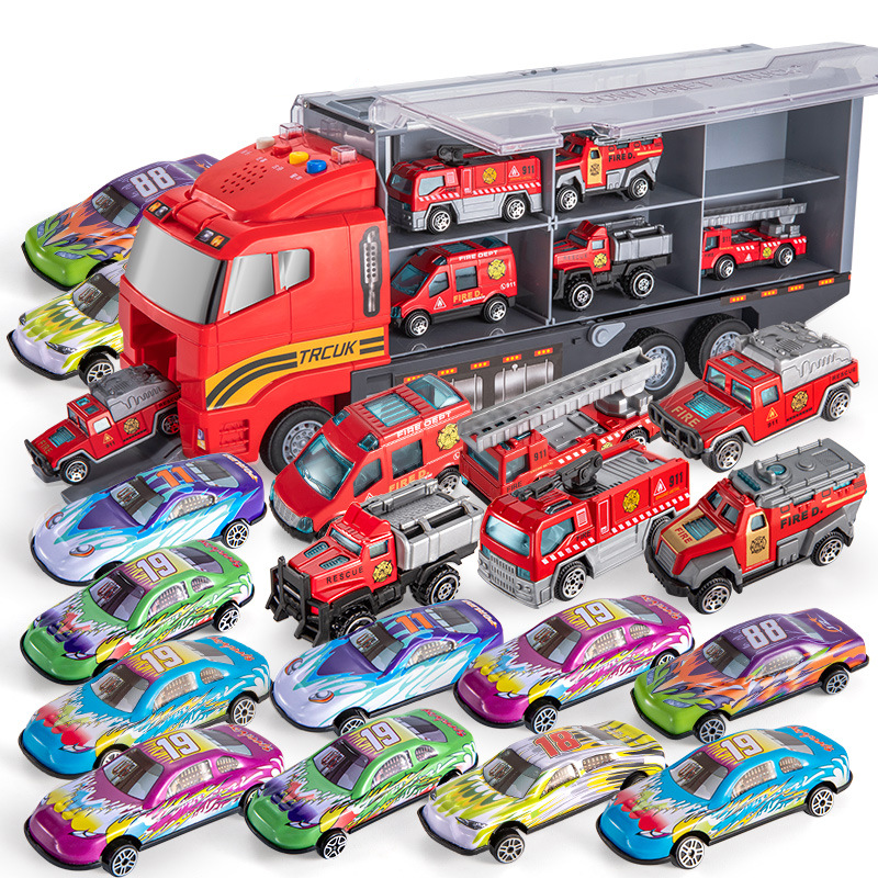 Toy Construction Vehicle Set with Carry Case