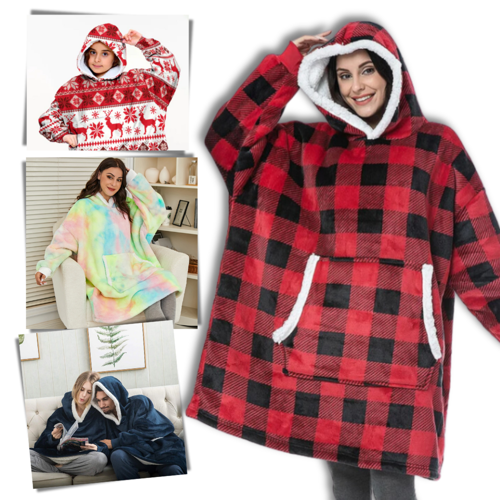 Kapuzen-Decke mit weichem Fleece-Futter