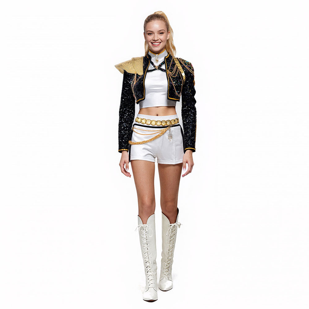 Girls Sequin Halloween Costume | Crop Jacket Shorts - Image 5