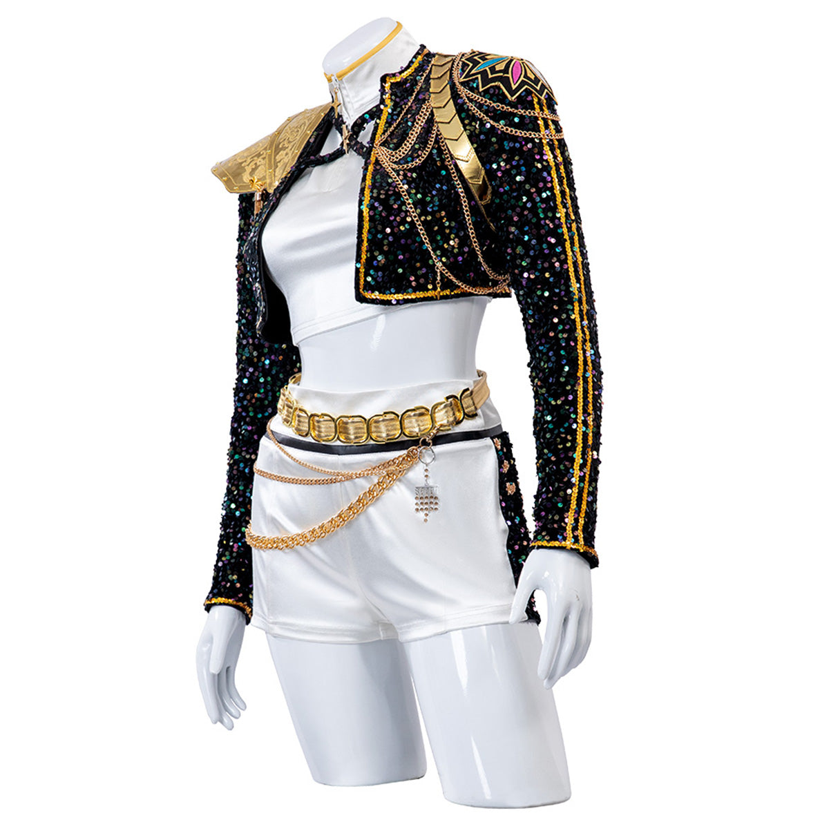 Girls Sequin Halloween Costume | Crop Jacket Shorts - Image 8