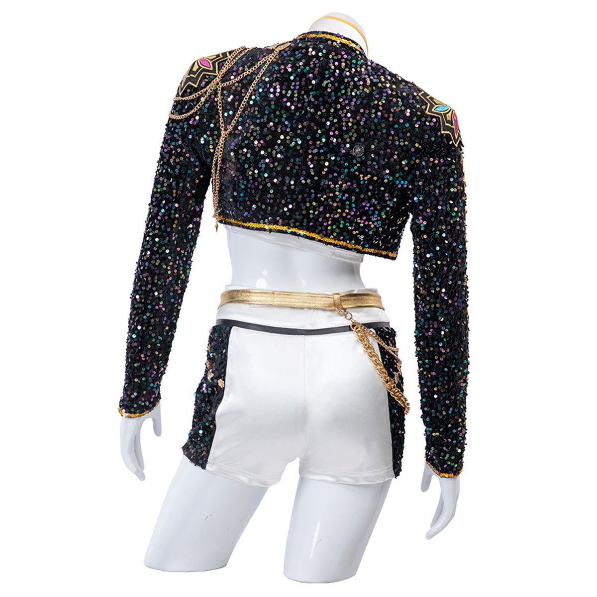 Girls Sequin Halloween Costume | Crop Jacket Shorts - Image 9