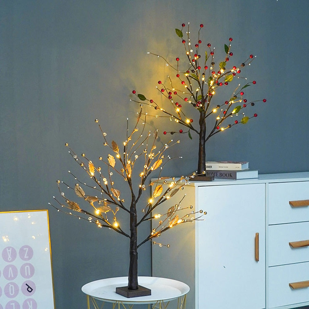 LED Light Tree Rustic PVC Table Lamp