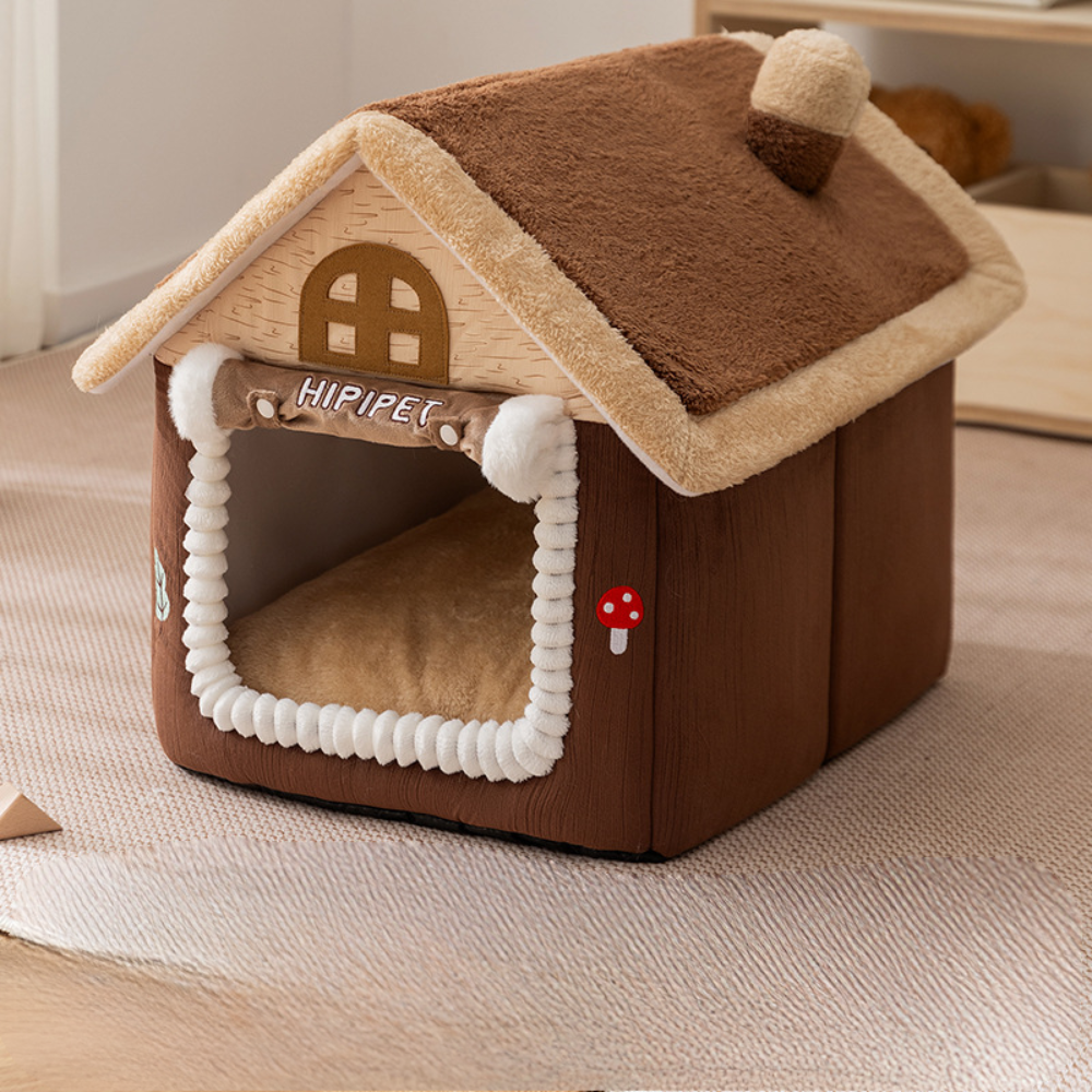 Cat Bed Soft House Style Indoor Enclosure