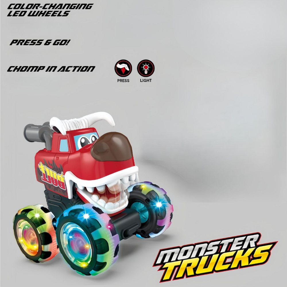 Monster Truck Toy Light Up Cars Kids Toddlers Play Set