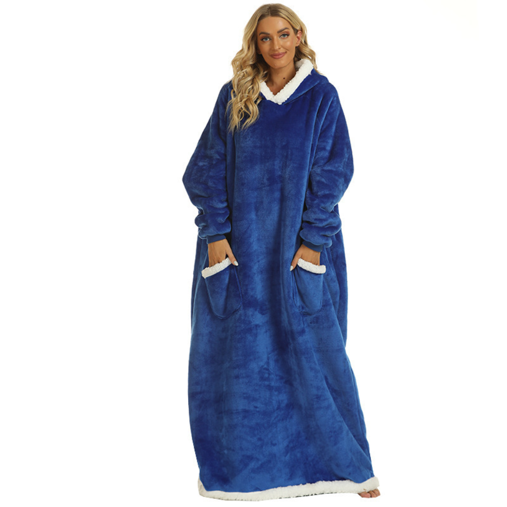 Unisex Cozy Oversized Blanket Hoodie Robe - Hooded Long Sleeve