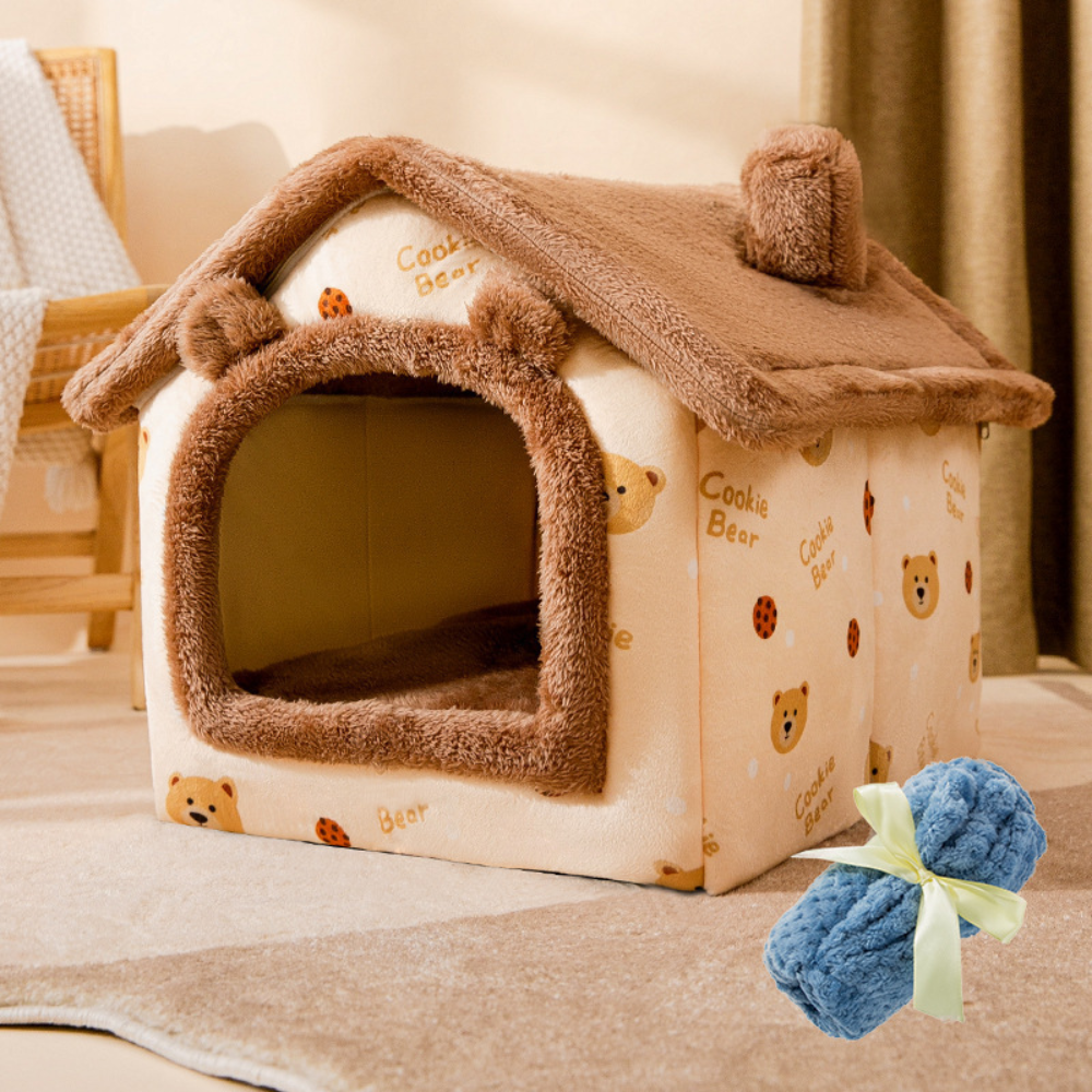 Cat Bed Soft House Style Indoor Enclosure