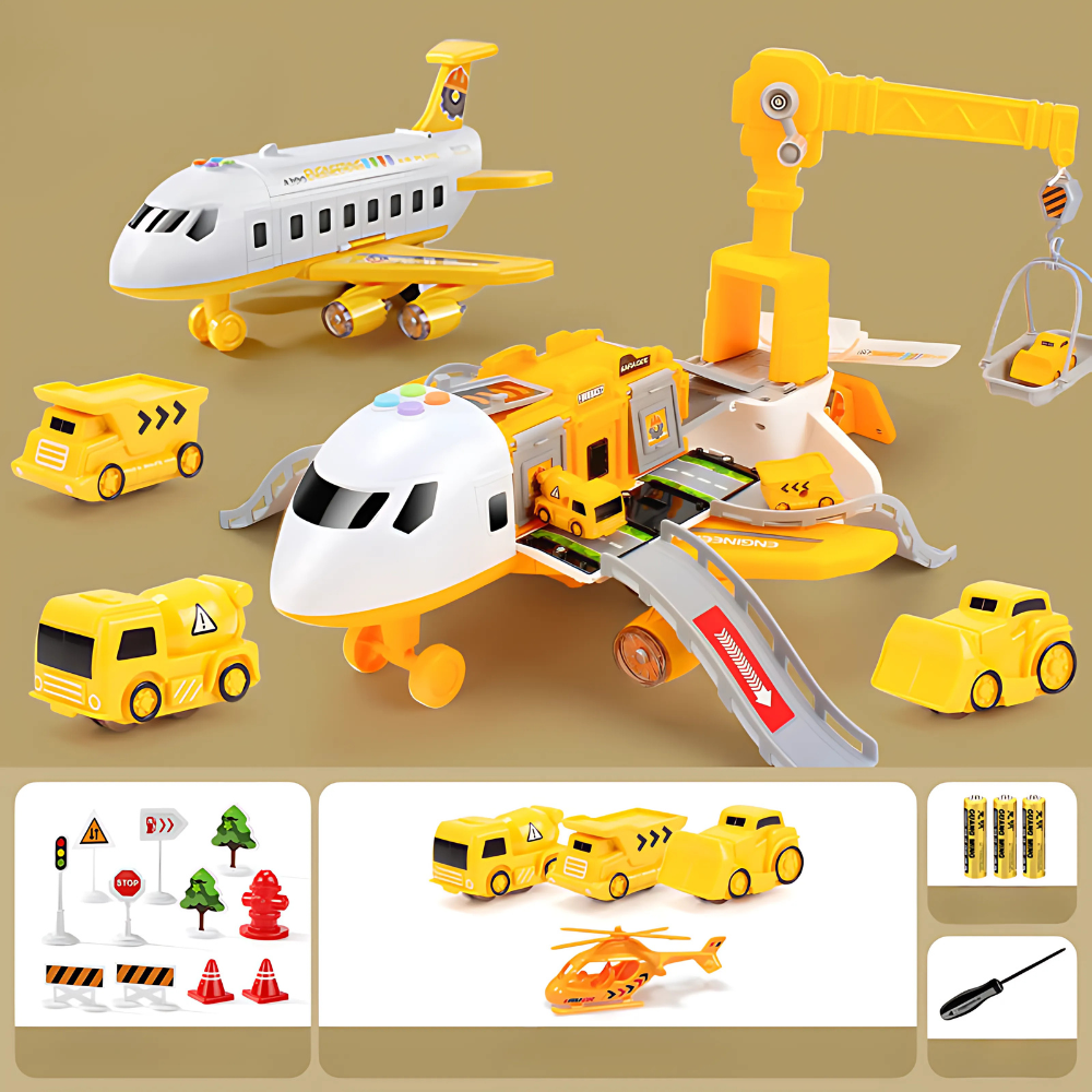 Kids Construction Plane Toy Crane Playset