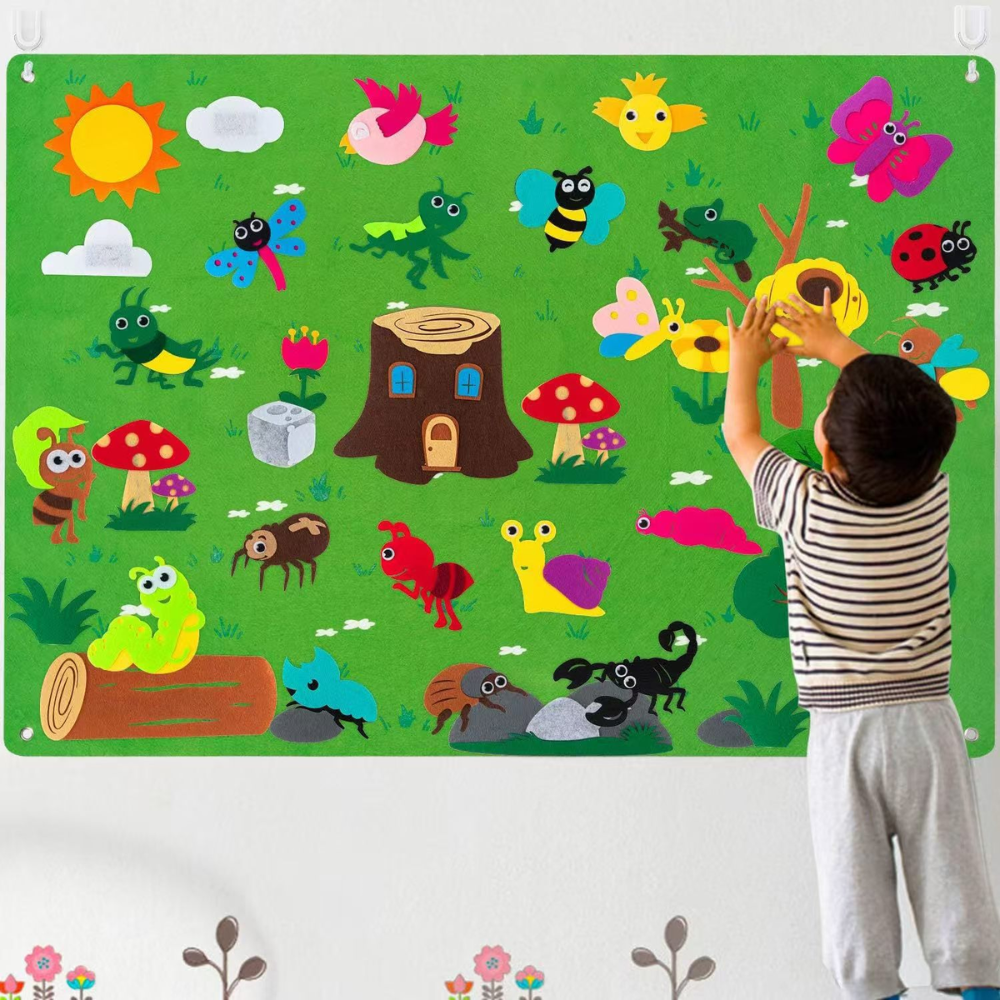 Wall Art Felt Board Zoo Learning Toy