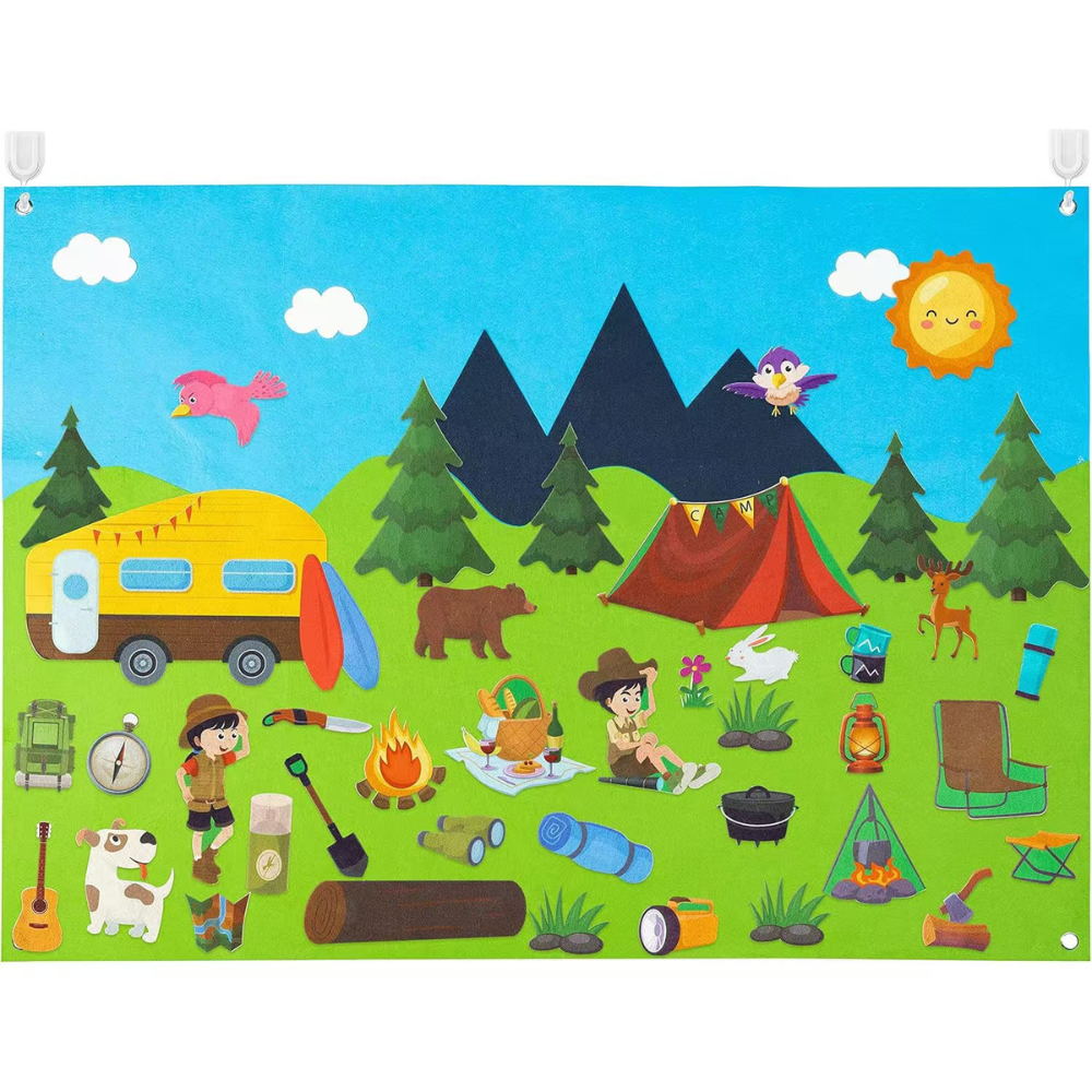 Wall Art Felt Board Zoo Learning Toy