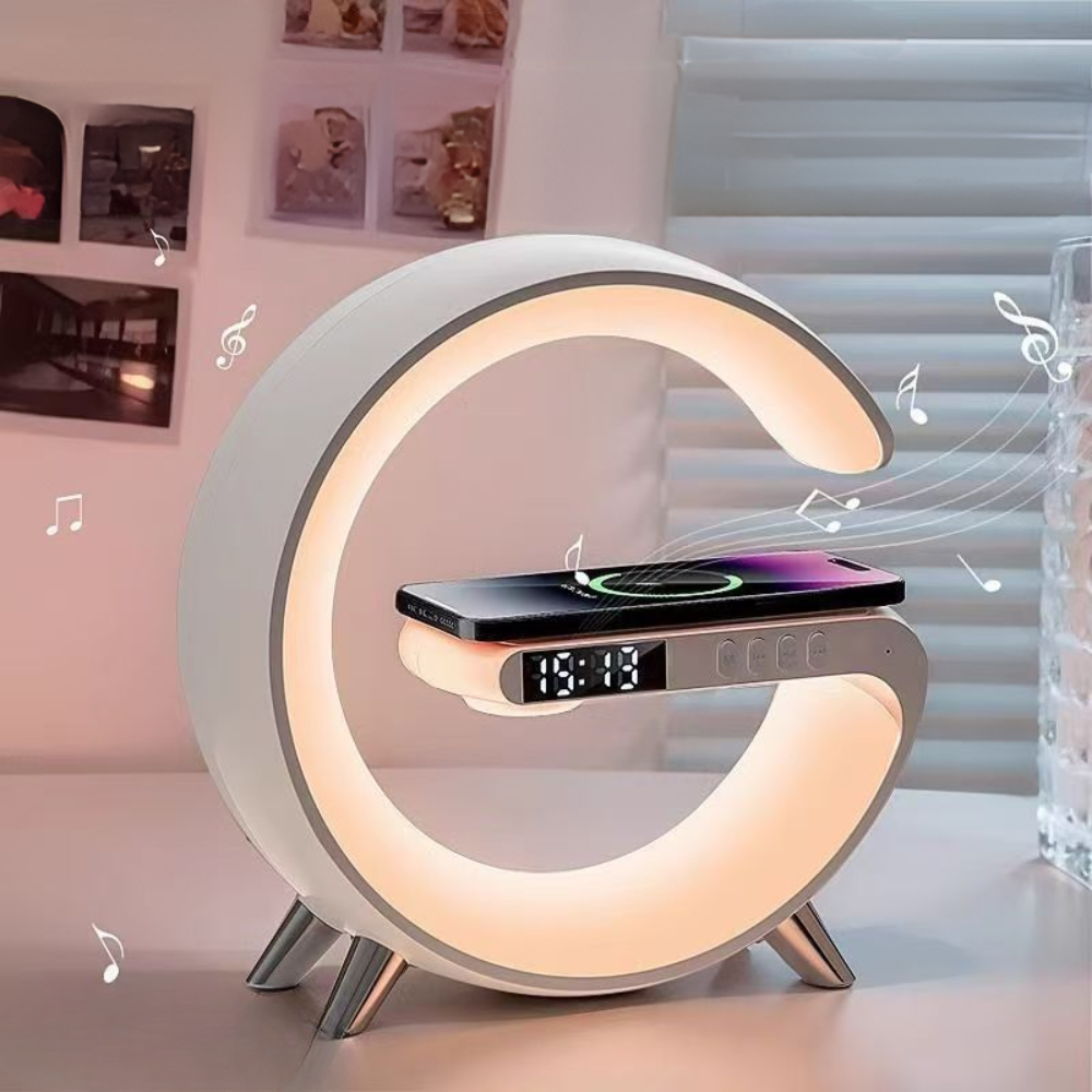 Wireless Charging Lamp LED Clock Speaker