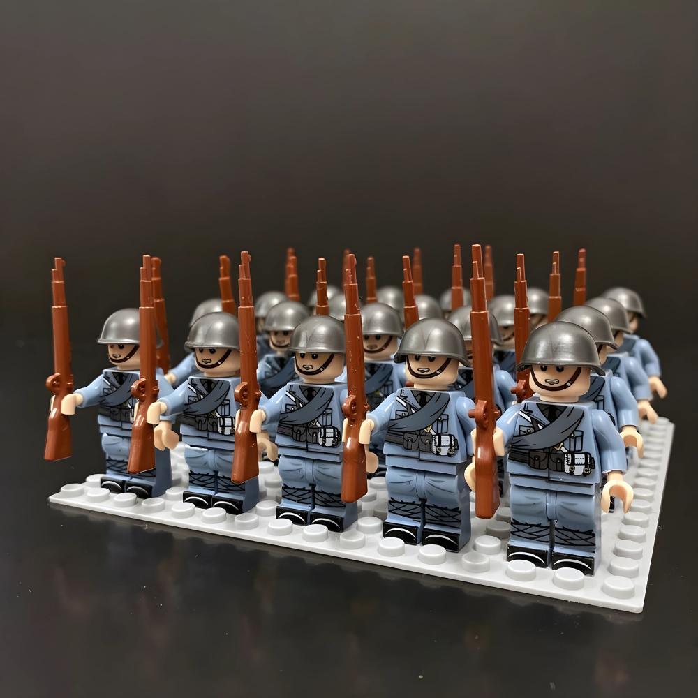 Set de juguetes de bloques de construcción de soldado militar