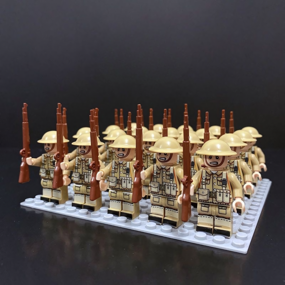 Set de juguetes de bloques de construcción de soldado militar