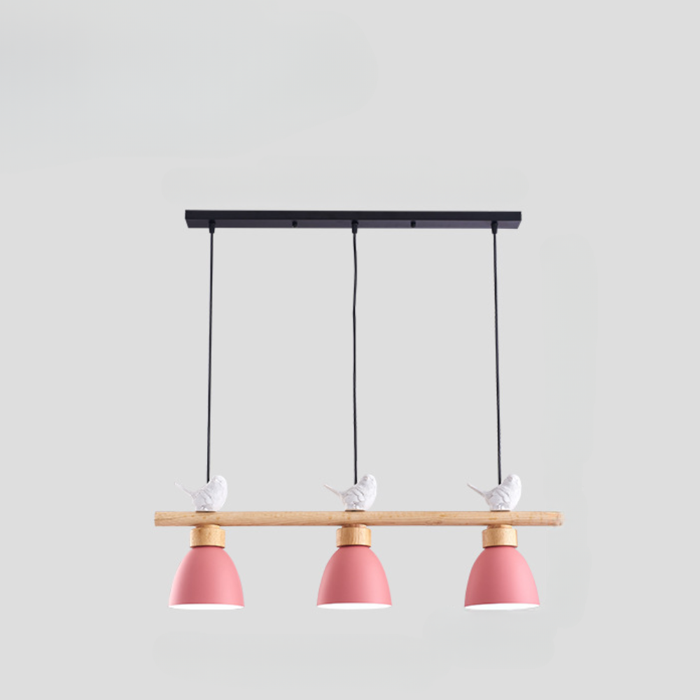 Závěsné svítidlo rustikální dřevo a černý kov