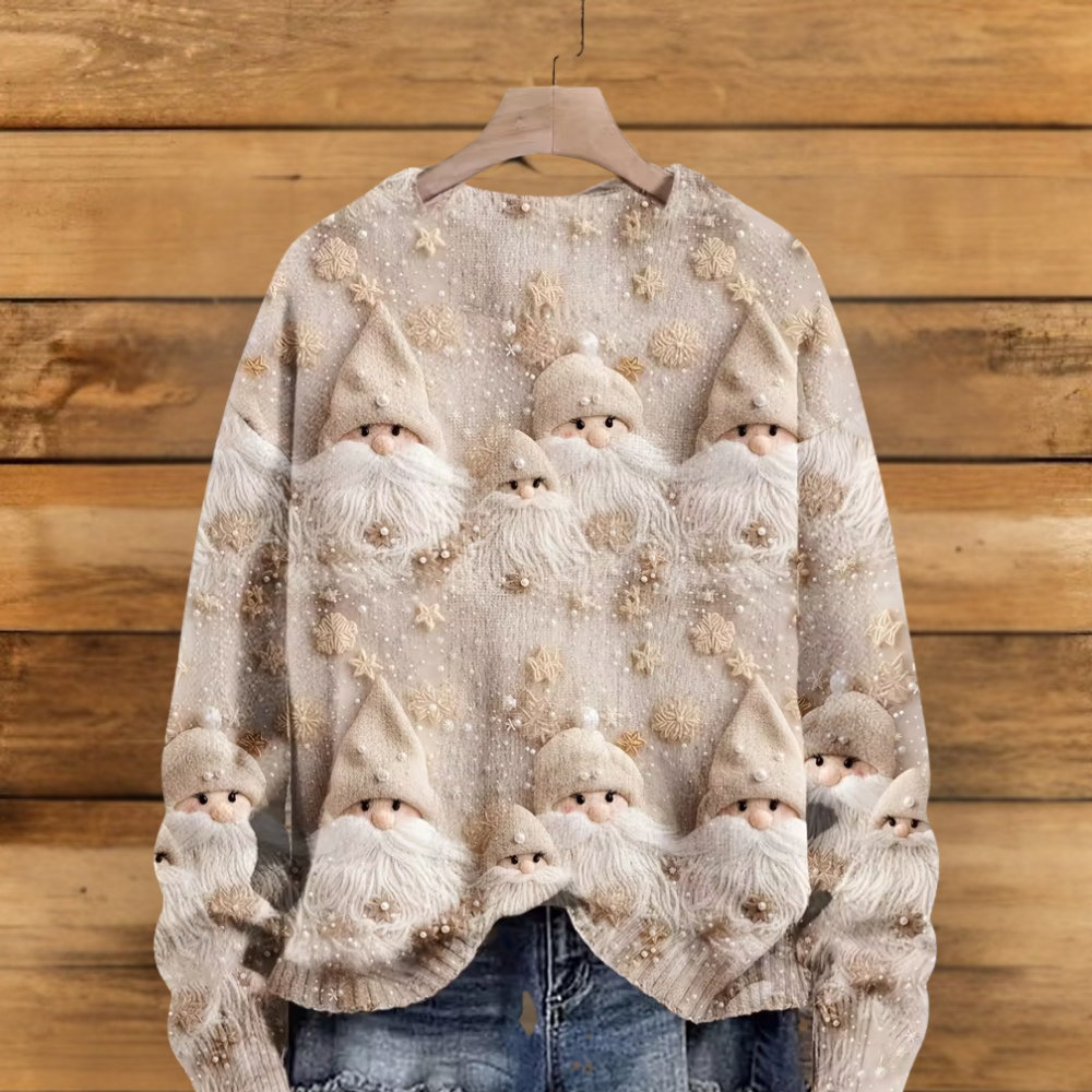 Dámský ošklivý vánoční svetr - legrační mikina s kočičím Santou