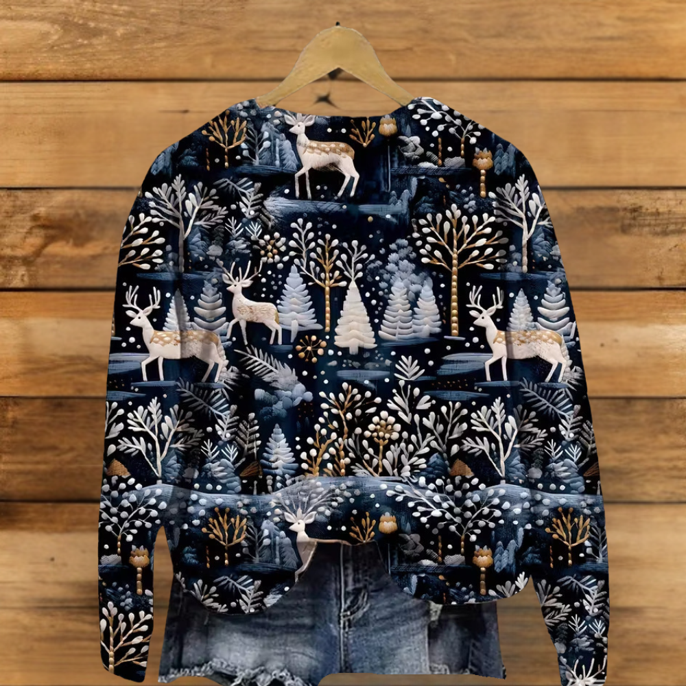 Women’s Ugly Christmas Sweater - Funny Cat Santa Sweatshirt