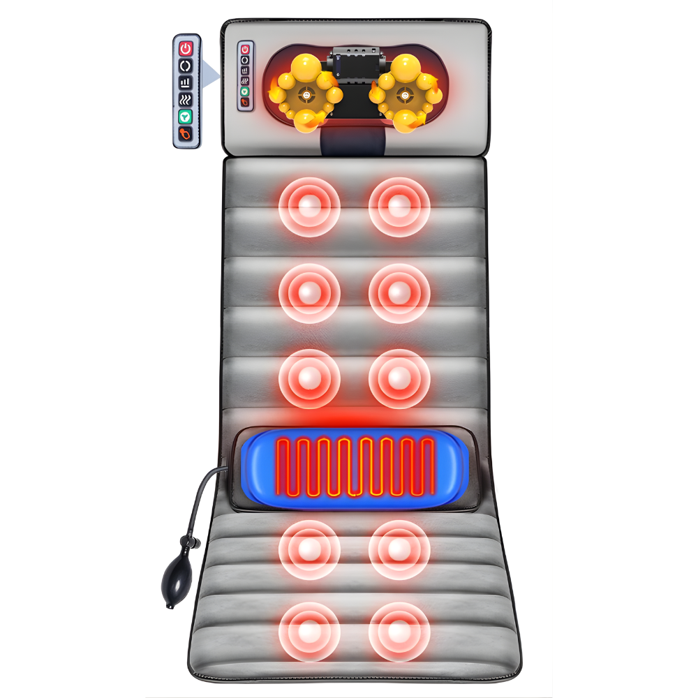 Full Body Massage Mat Heat Vibration Back Relief Pad