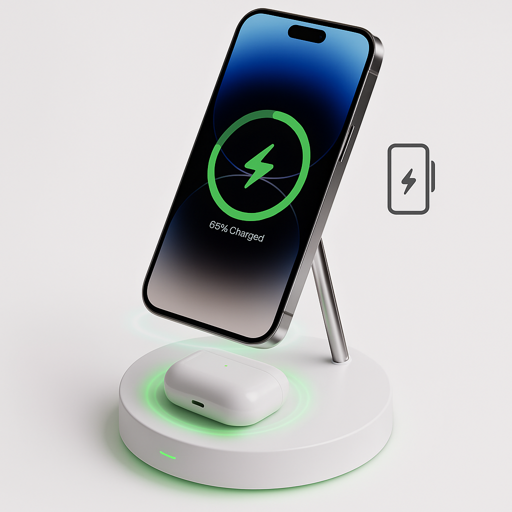 Wireless Phone Charger with MagSafe Stand