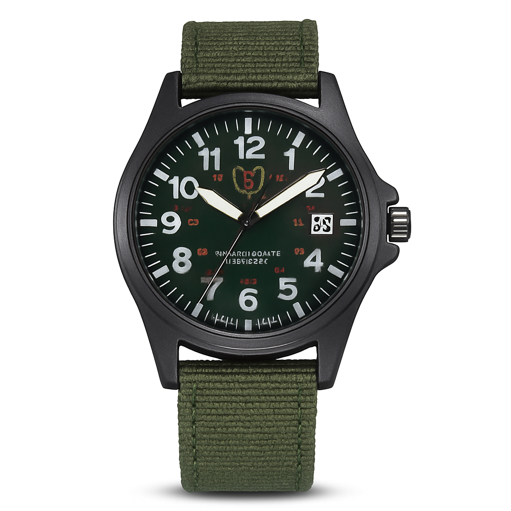 Reloj impermeable de lona estilo militar para hombre