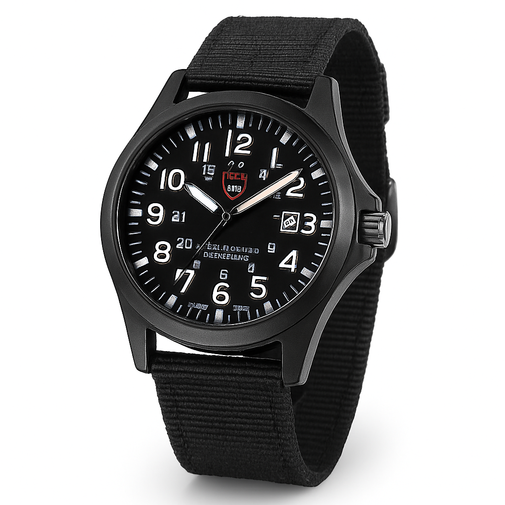 Reloj impermeable de lona estilo militar para hombre