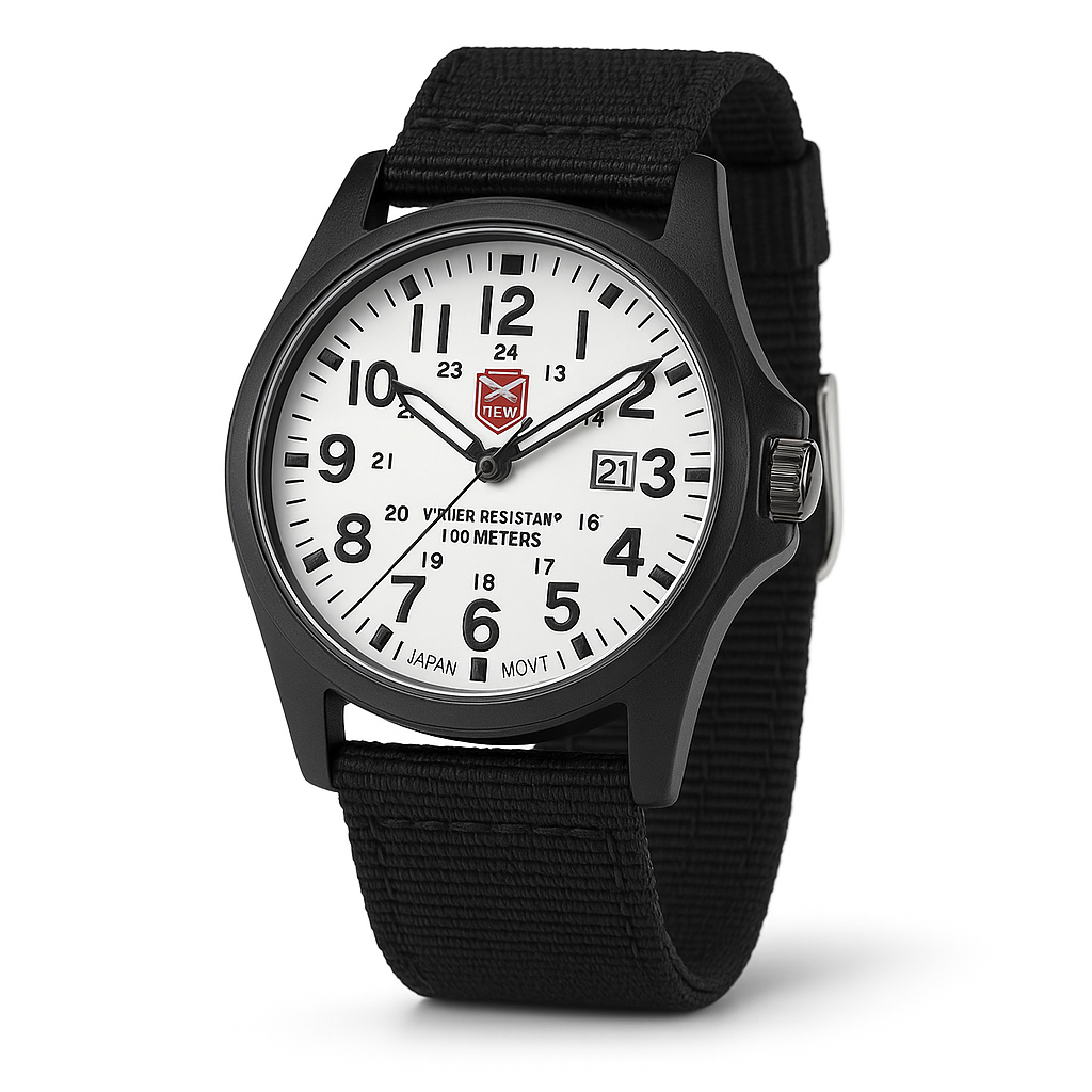 Reloj impermeable de lona estilo militar para hombre