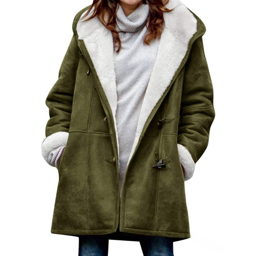 Women’s Warm Shearling Winter Coat Hooded Oversized