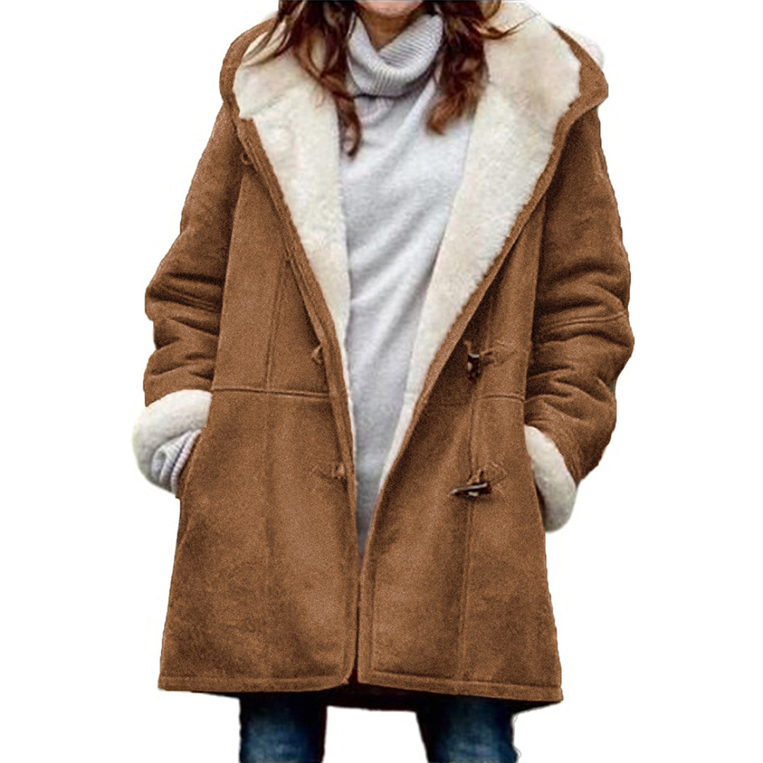 Women’s Warm Shearling Winter Coat Hooded Oversized