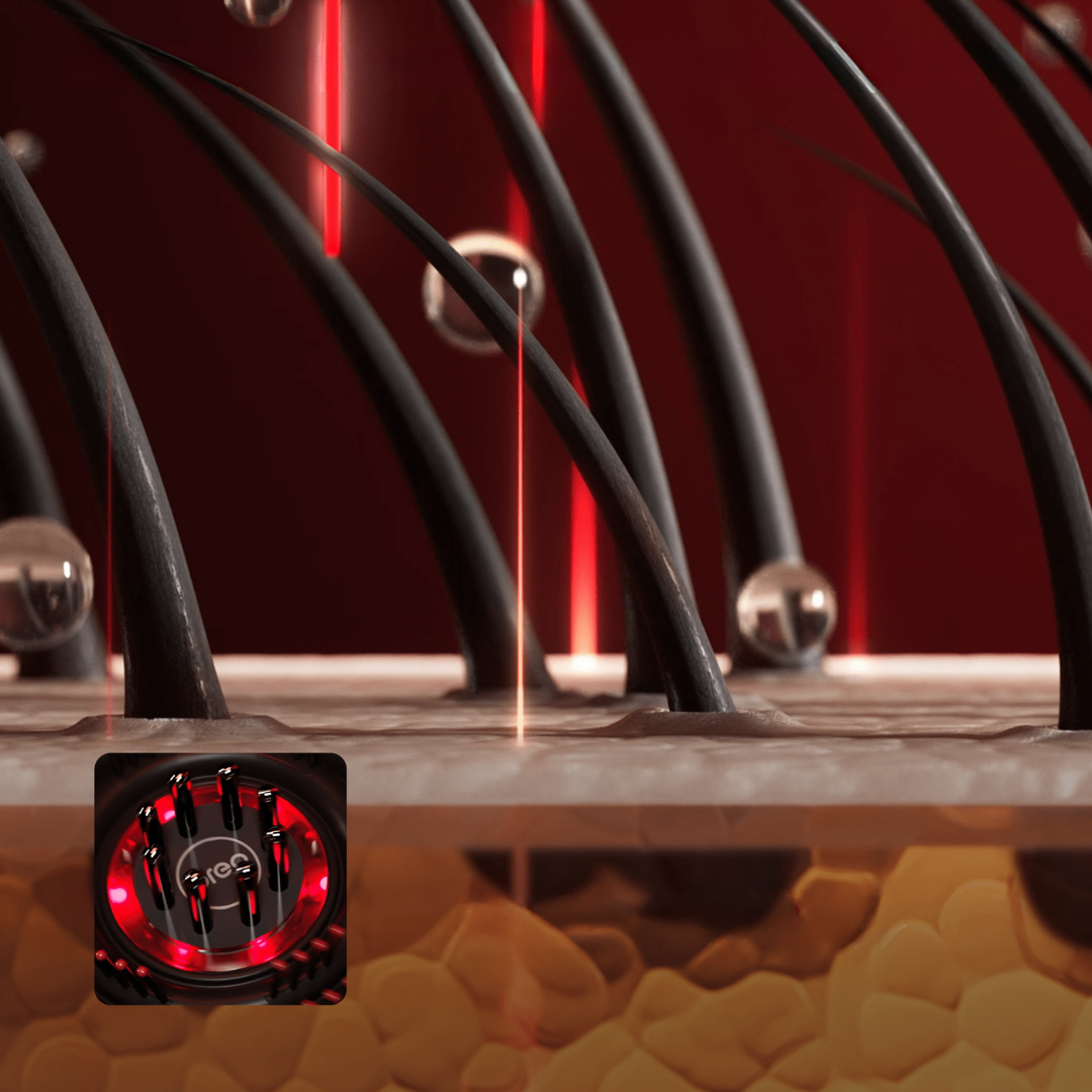 Scalp Massager Brush with Red Light Therapy