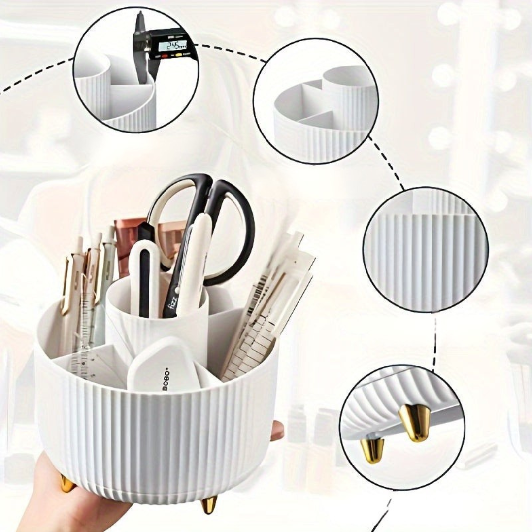 Makeup Organizer Black Rotating Plastic Storage