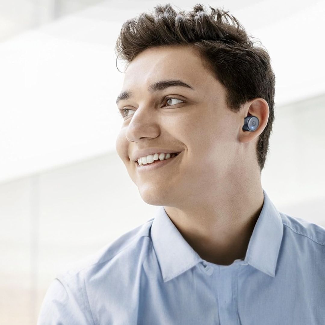 Casque avec étui de charge sans fil étanche