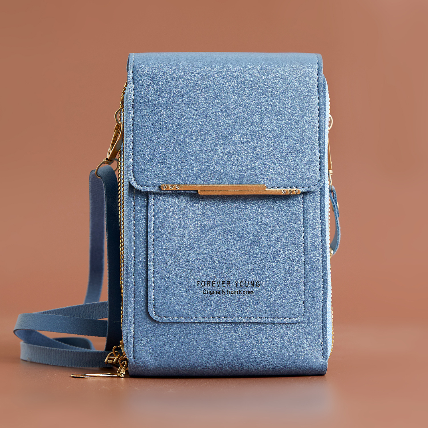 Bolso bandolera con protección RFID y bolsillos con cremallera