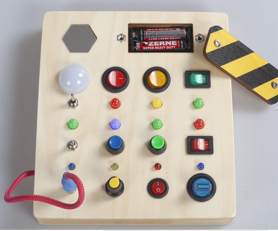 Montessori Busy Board with Lights and Switches