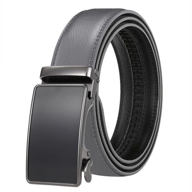 Leather Belt with Automatic Buckle for Men