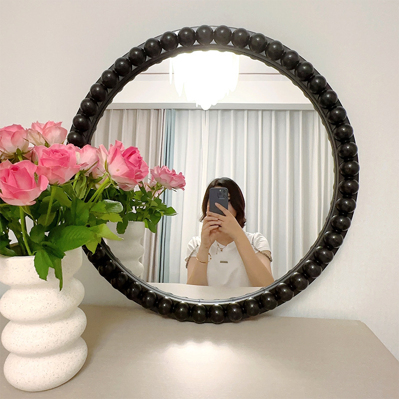 Wall Mirror Wavy Frame Round Modern