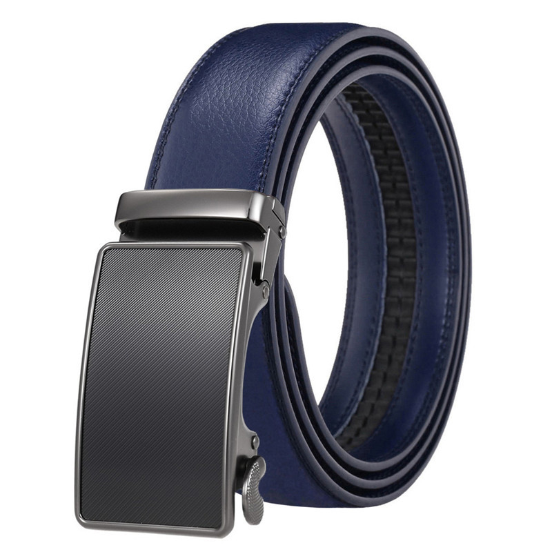 Leather Belt with Automatic Buckle for Men
