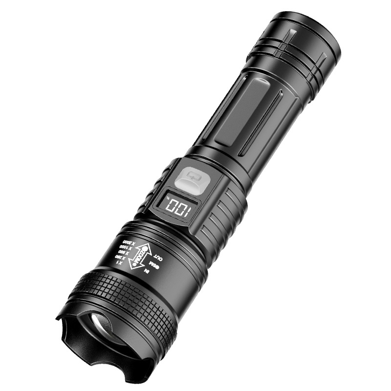 LED Torch with Zoomable Beam and Power Bank
