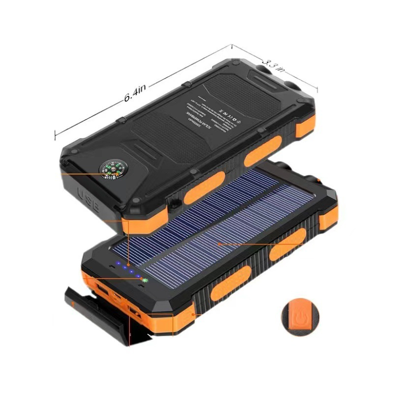 Solar Power Bank Waterproof Dual USB Charger