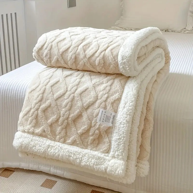 Couverture polaire Sherpa réversible pour lit