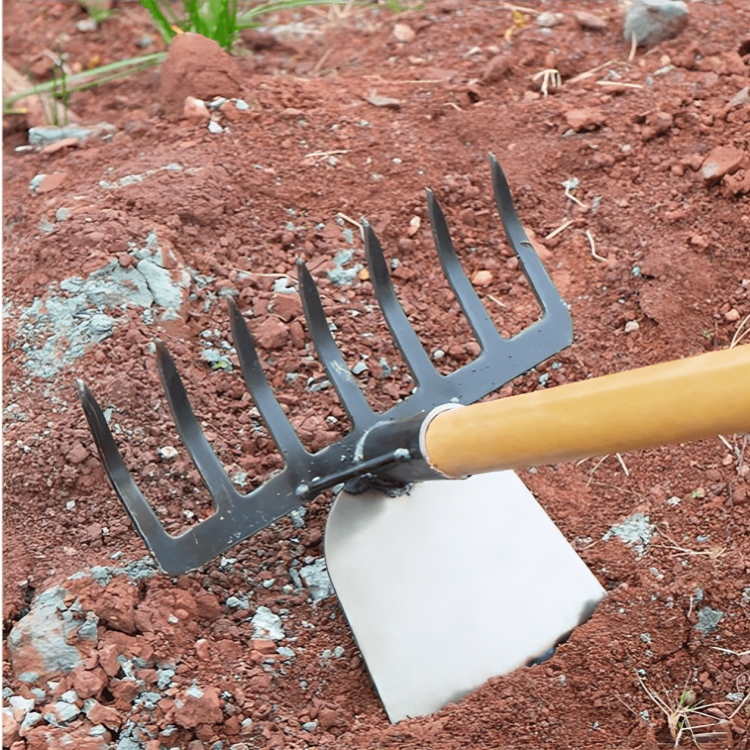 GardenMaster 2-in-1 | Rastrello e zappa robusti per la preparazione del terreno