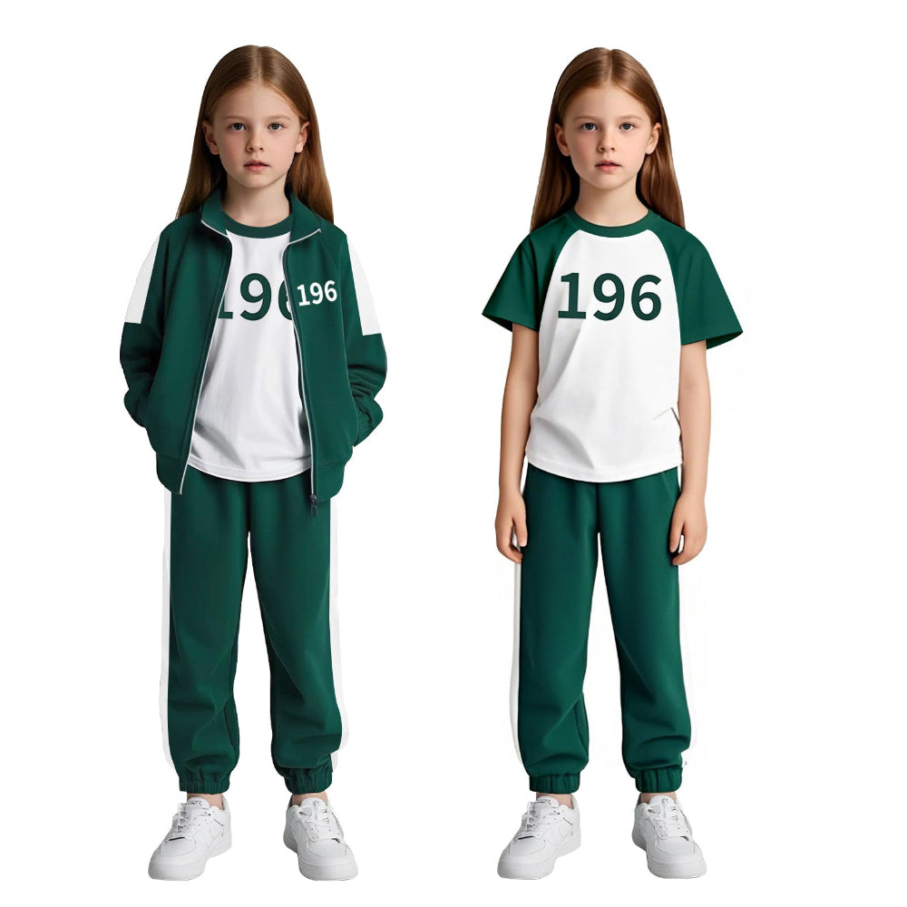 Kids 3PCS Players Cosplay Tracksuit Costume Green Sweatshirt Pants and T-shirt - Image 11