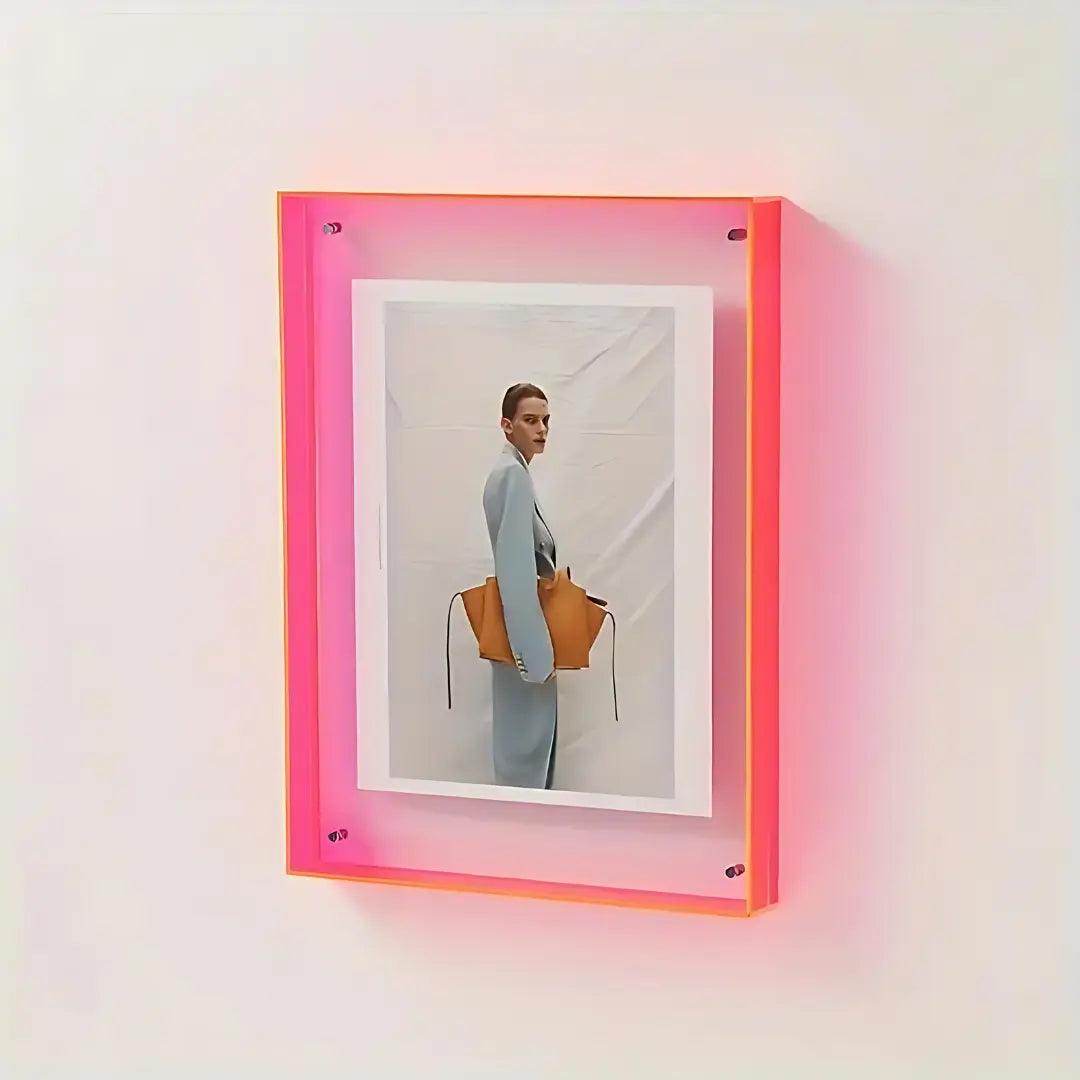 Acrylic Photo Frame | Neon Minimalist Desk Display