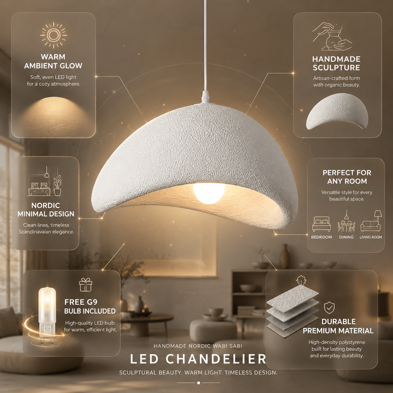 Led Chandelier Ceiling Light Modern Minimalist Pendant - Image 6